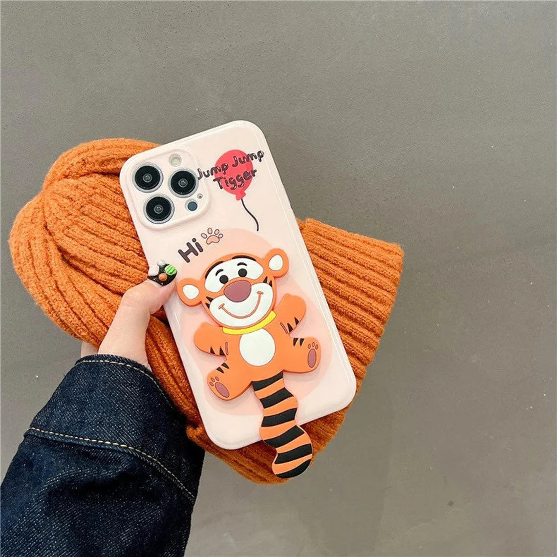 Cute Honey Bear Winnie & Tiger with Stand Soft iPhone Case XS XR X 11 12 13 14 Pro Promax