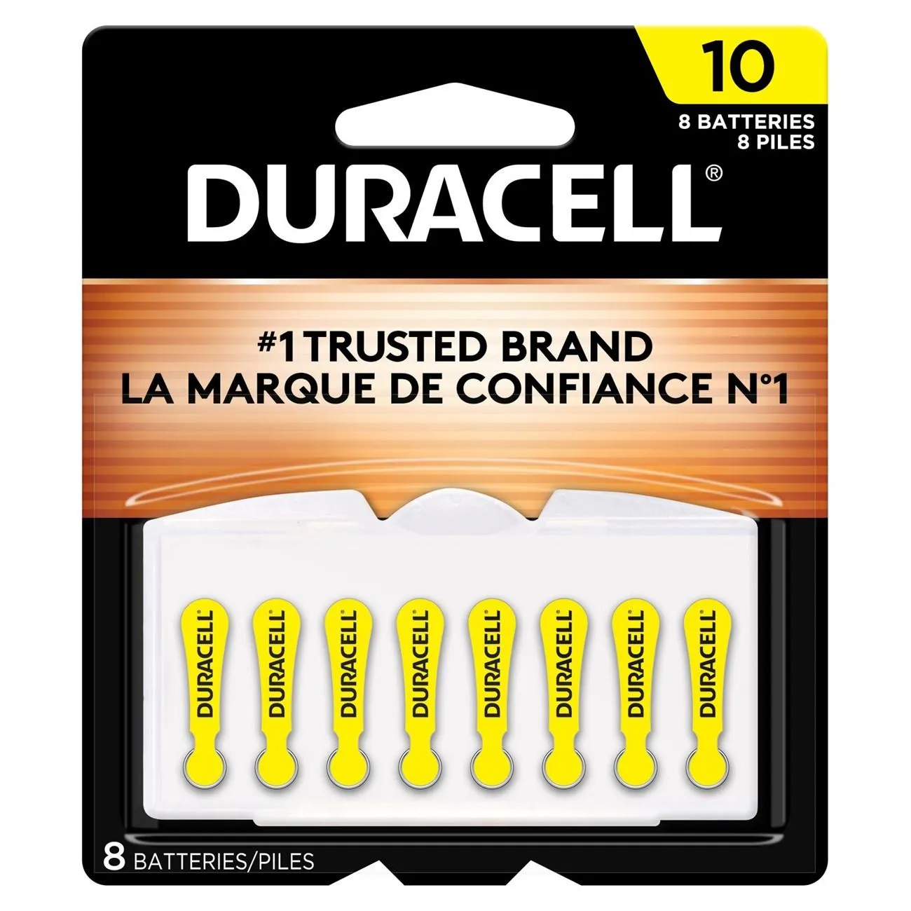 DA10B8ZM10 Duracell, Hearing Aid Battery, Zinc Air, 8PK