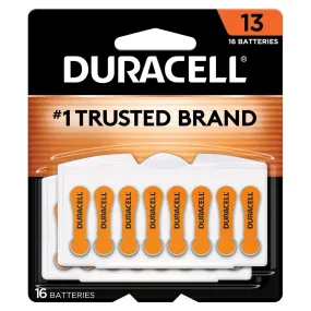 DA13B16ZM09 Duracell, Hearing Aid Battery, Zinc Air, 16PK