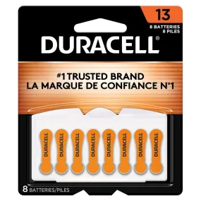 DA13B8ZM09 Duracell, Hearing Aid Battery, Zinc Air, 8PK