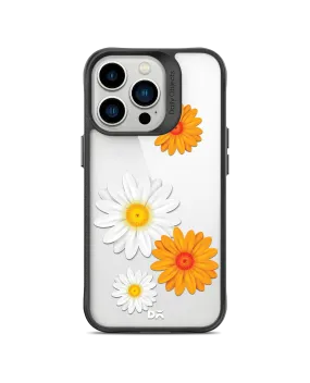 DailyObjects Clear Painted Flowers Black Hybrid Clear Phone Case Cover For iPhone 14 Pro