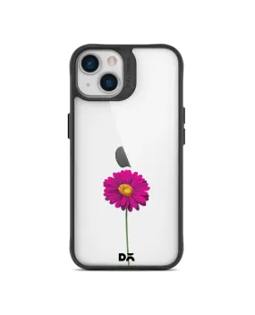 DailyObjects Clear Painted Purple Flower Black Hybrid Clear Case Cover For iPhone 13 Mini