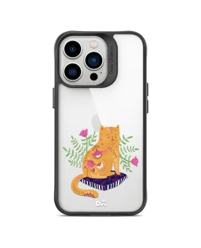 DailyObjects Happy Kitty Black Hybrid Clear Case Cover For iPhone 13 Pro Max