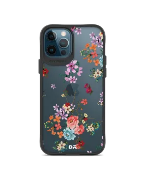 DailyObjects Periwinkle & Roses Black Hybrid Clear Case Cover For iPhone 12 Pro Max