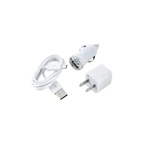 Dantona CEL-CHGMICRO Micro USB Vehicle and Wall Chargers - White