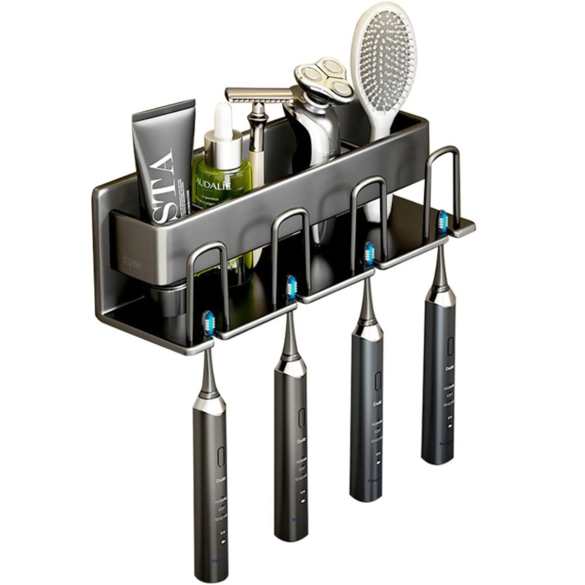 Diti Green Non-Drilling Storage Toothbrush Holder, 4 Slots, Moon Gray - 🏆 #16 - Home Décor - Best of December