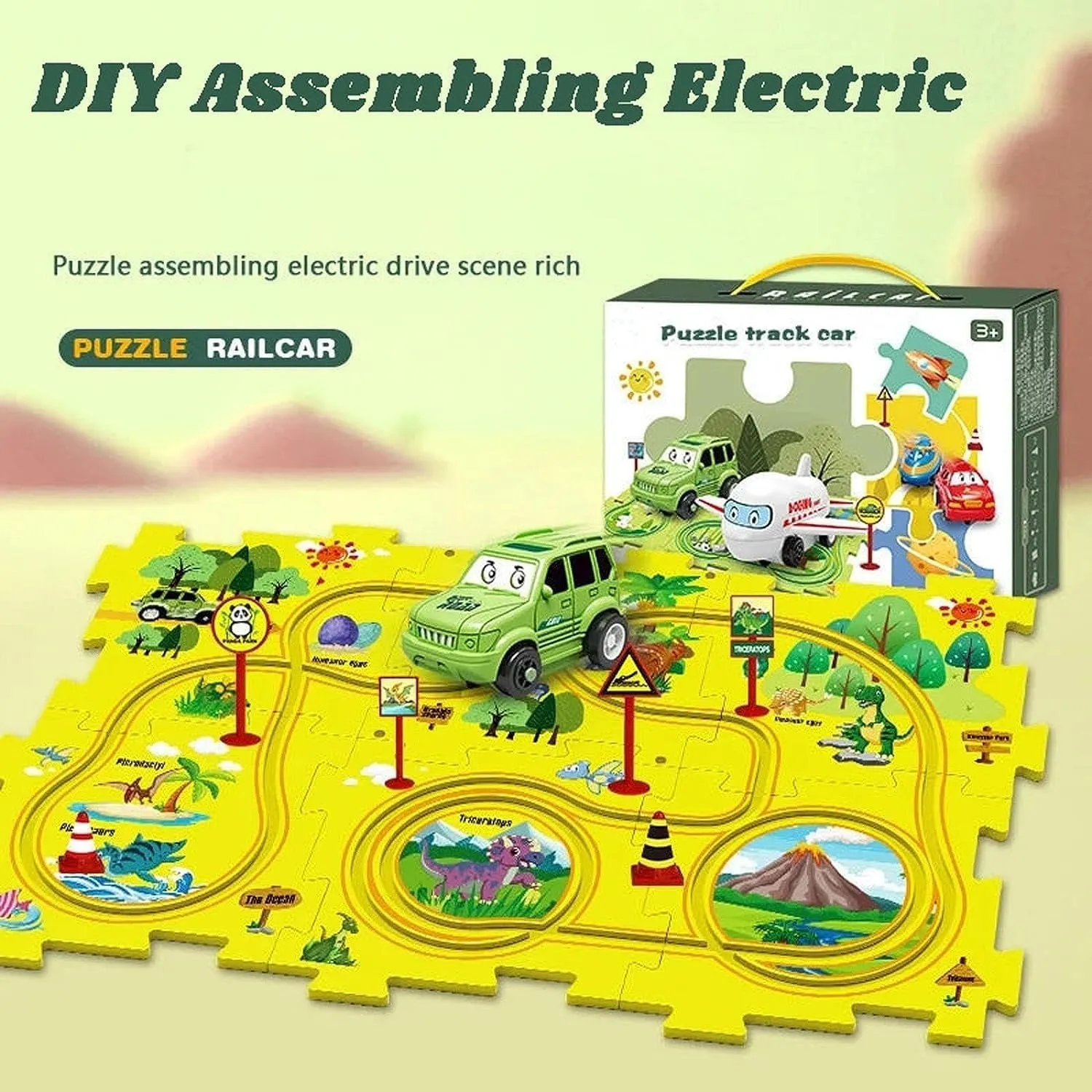 DIY Assembling Electric Car Track Puzzle - 15pcs