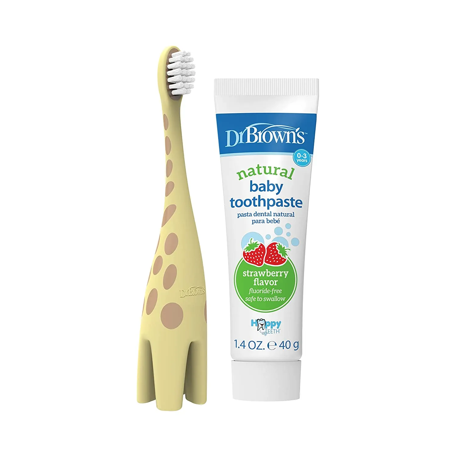 Dr. Brown's Infant-to-Toodler Toothbrush and Toothpaste Combo Pack - Giraffe