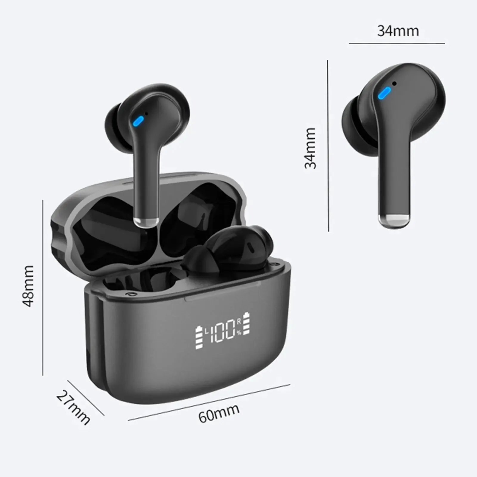 Dual Noise Cancelling True Wireless Earbuds Bluetooth Headphones-Wireless Headphones With Noise Cancelling