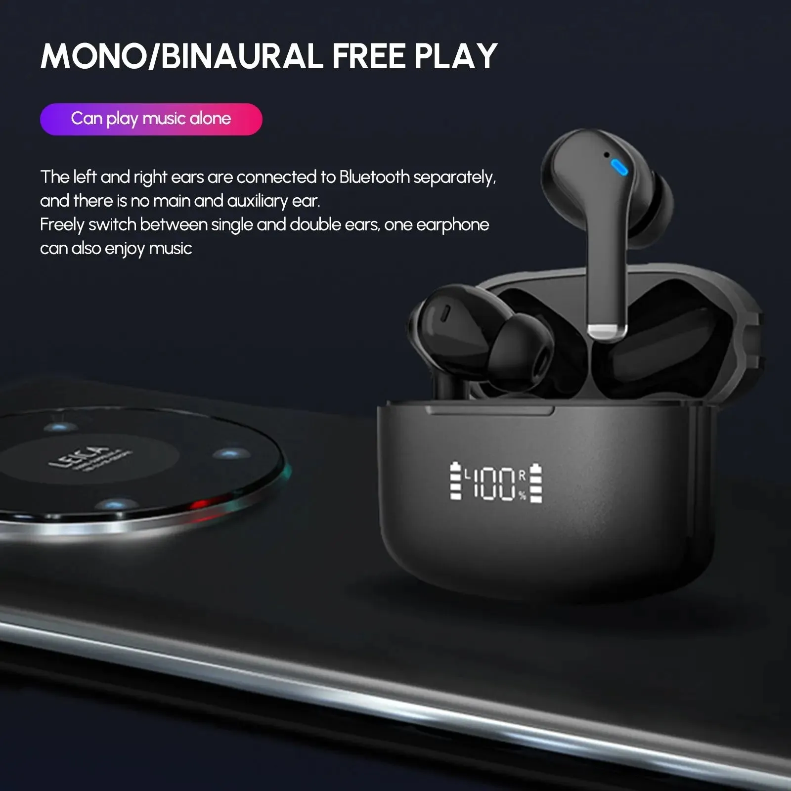 Dual Noise Cancelling True Wireless Earbuds Bluetooth Headphones-Wireless Headphones With Noise Cancelling