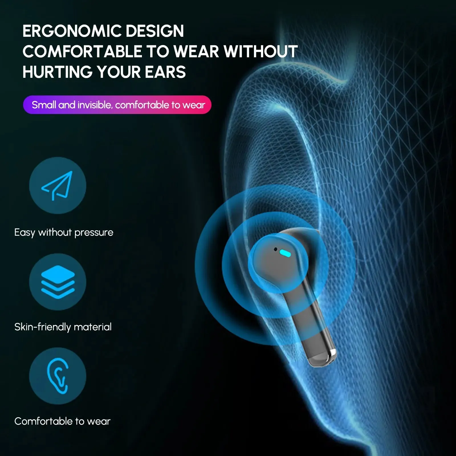 Dual Noise Cancelling True Wireless Earbuds Bluetooth Headphones-Wireless Headphones With Noise Cancelling