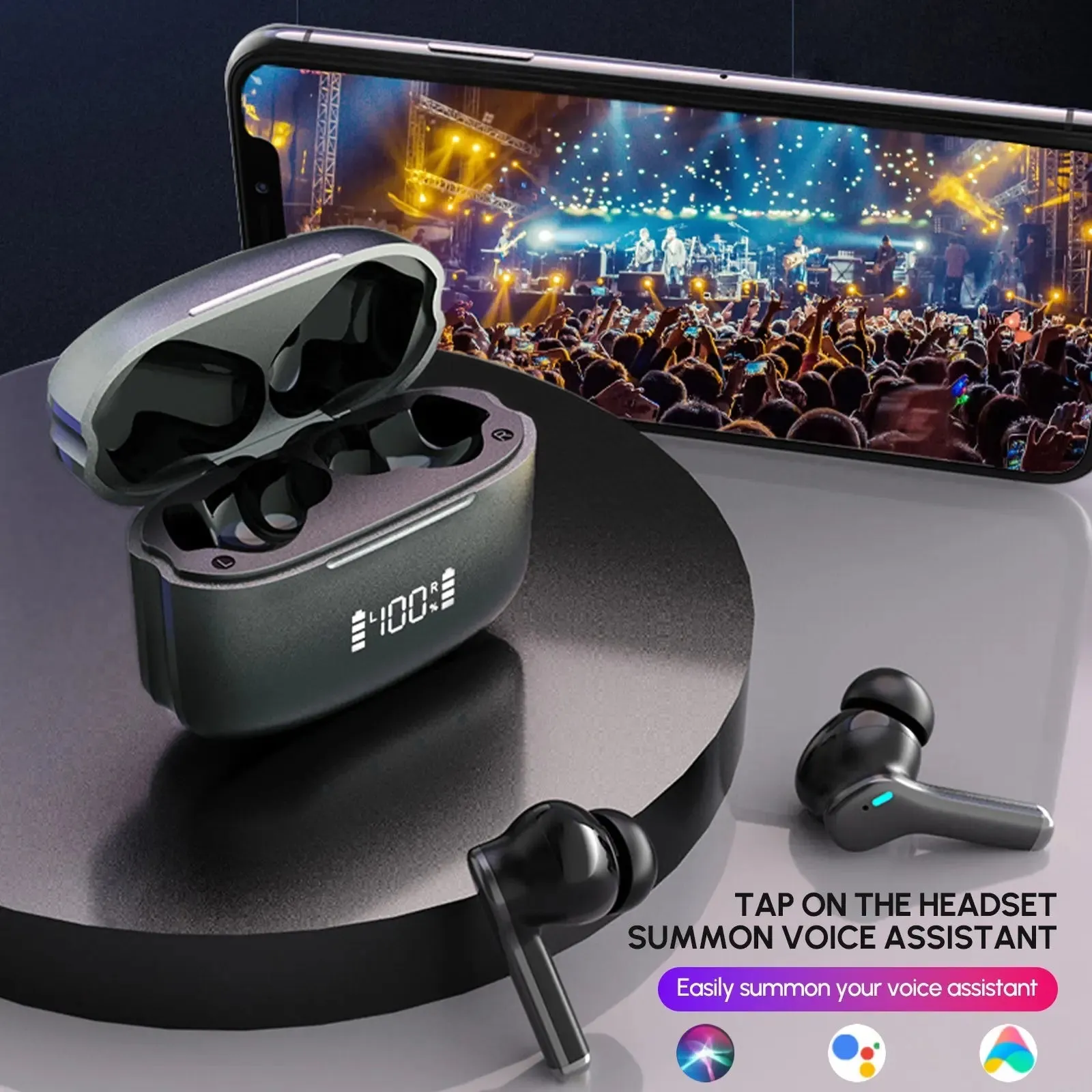 Dual Noise Cancelling True Wireless Earbuds Bluetooth Headphones-Wireless Headphones With Noise Cancelling