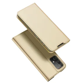 DUX DUCIS Skin Pro Faux Leather Wallet Flip Case for Samsung Galaxy A73 5G - Gold