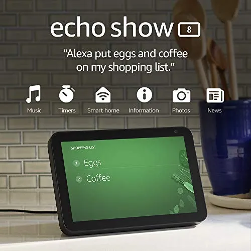 Echo Show 8 HD Smart Display with Alexa for Video Calling