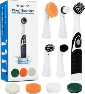 Electric Scrub Brush With 4 Replaceable Brush Attachment Heads, Electric