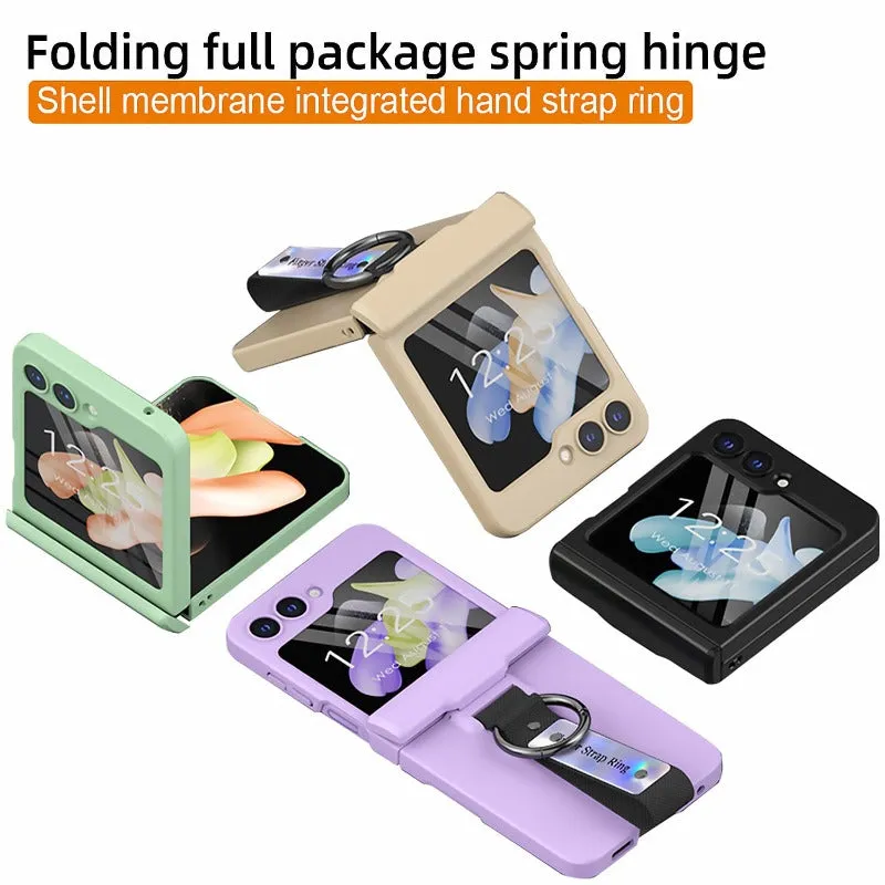 Electroplating Hinge Holder PC Hard Shell Phone Case For Samsung Galaxy Z Flip 5