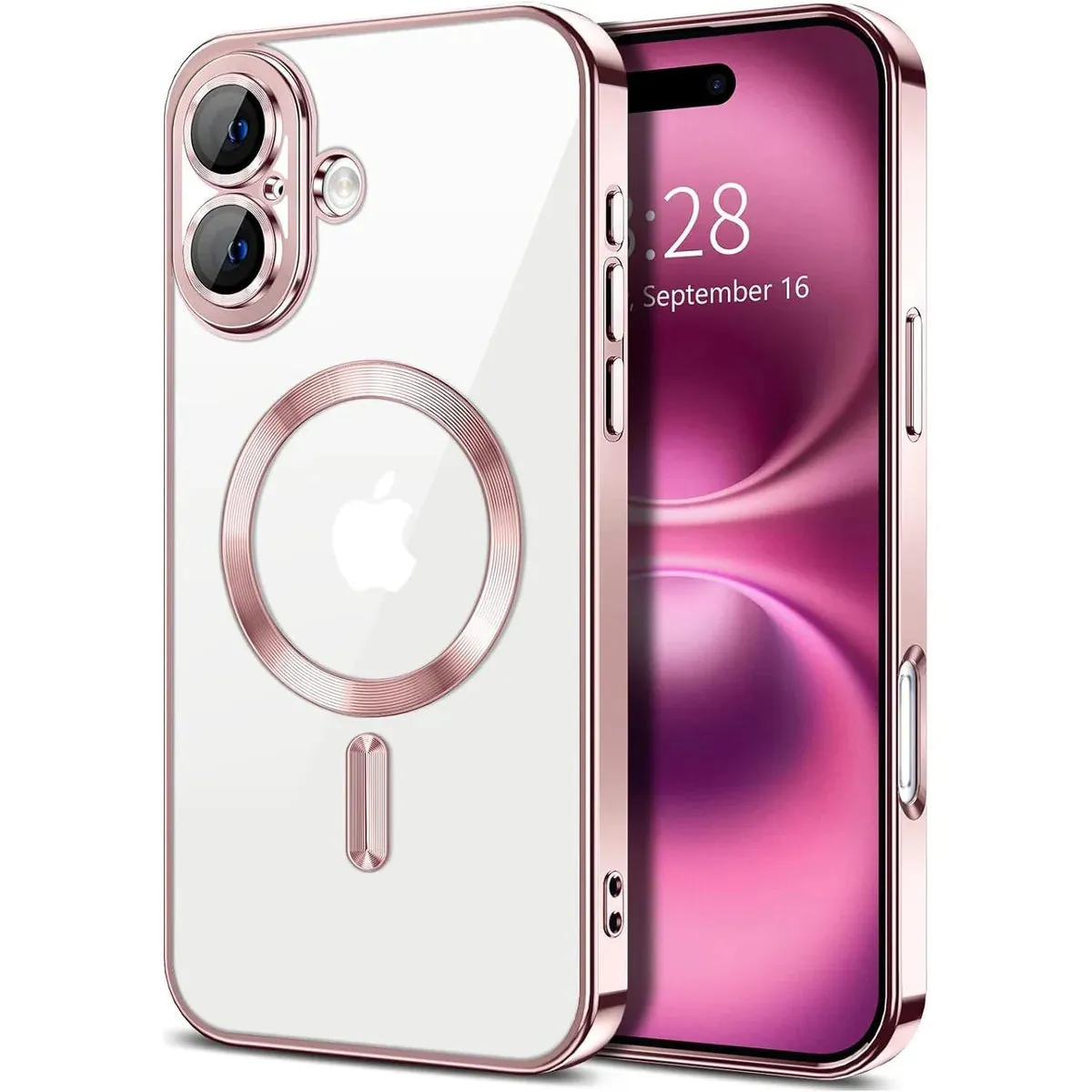 Entronix Apple iPhone 16 [Magnetic-Compatible] Case - Clear & Shiny,