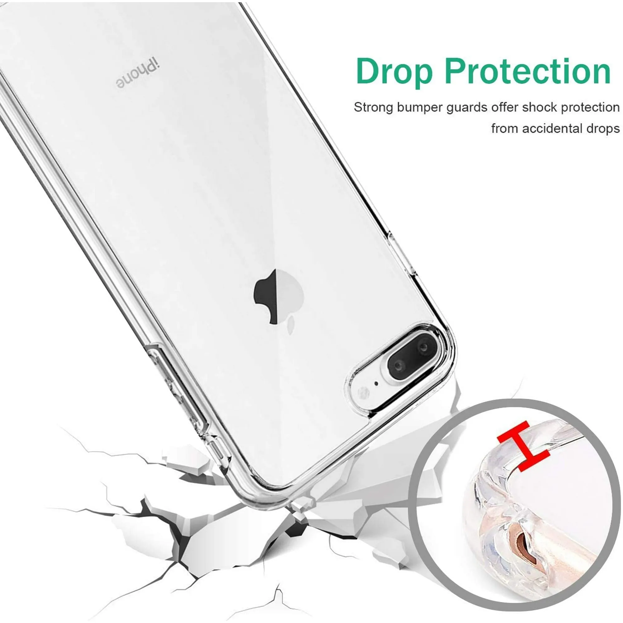 Entronix Apple iPhone 8 Plus/7 Plus Crystal Clear Case - Sturdy