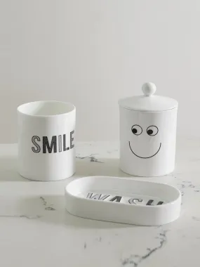 Eyes painted bone china bathroom set