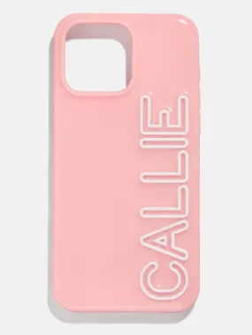 Fine Line Custom iPhone Case - Blush/White