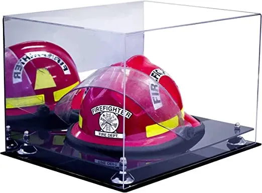 Fireman's Helmet Display Case - Mirror No Wall Mounts (A014/V60)