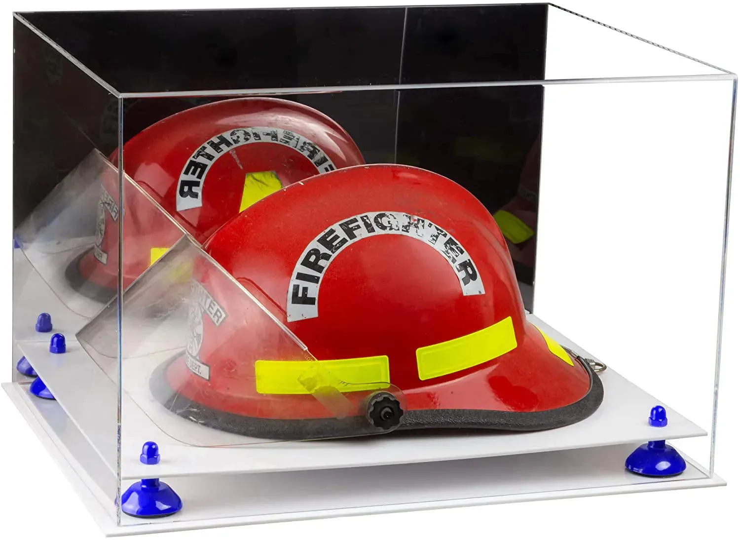 Fireman's Helmet Display Case - Mirror No Wall Mounts (A014/V60)