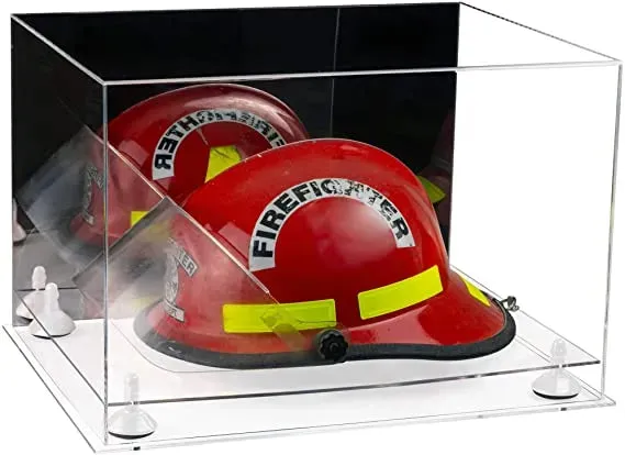 Fireman's Helmet Display Case - Mirror No Wall Mounts (A014/V60)