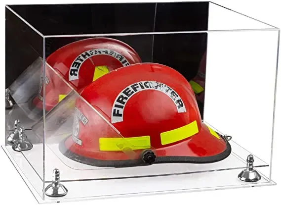 Fireman's Helmet Display Case - Mirror No Wall Mounts (A014/V60)