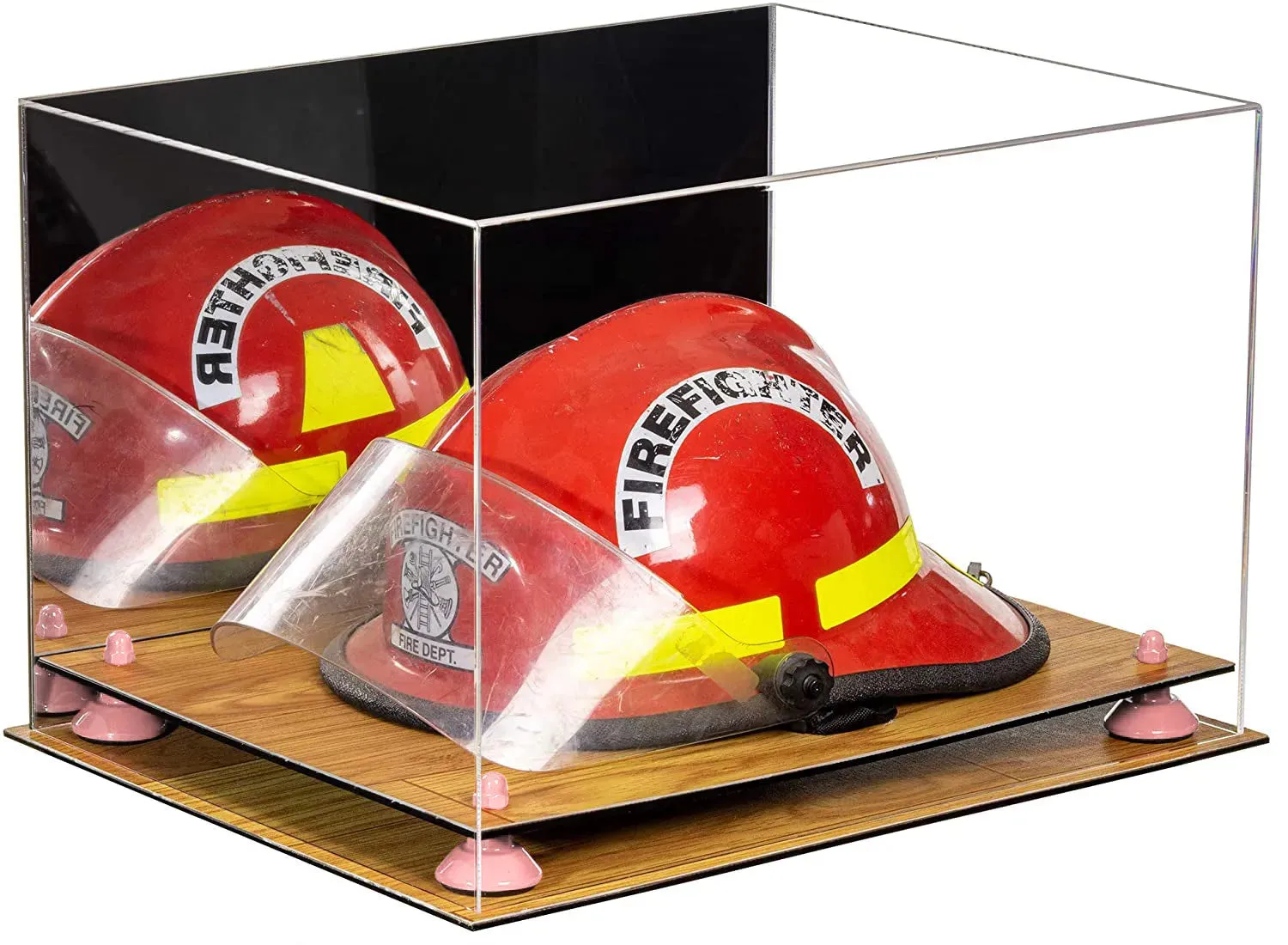 Fireman's Helmet Display Case - Mirror No Wall Mounts (A014/V60)