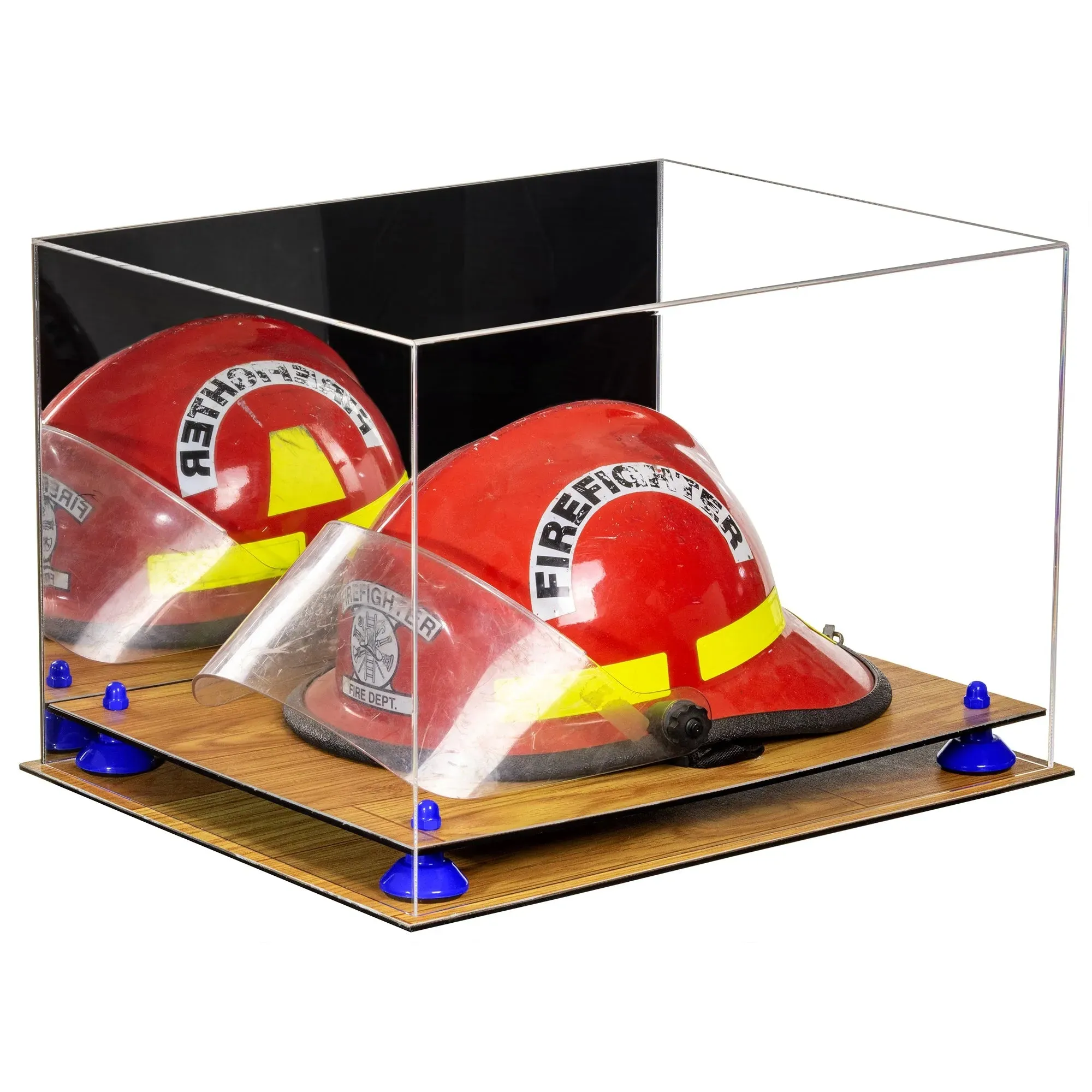 Fireman's Helmet Display Case - Mirror No Wall Mounts (A014/V60)