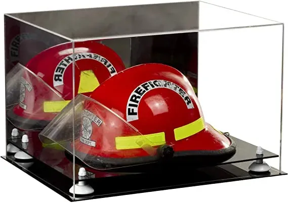 Fireman's Helmet Display Case - Mirror No Wall Mounts (A014/V60)