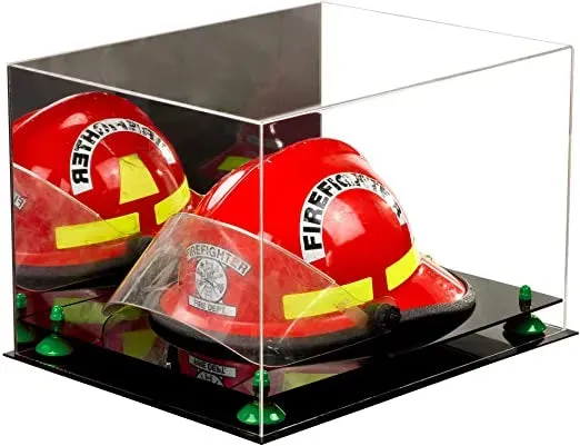 Fireman's Helmet Display Case - Mirror No Wall Mounts (A014/V60)