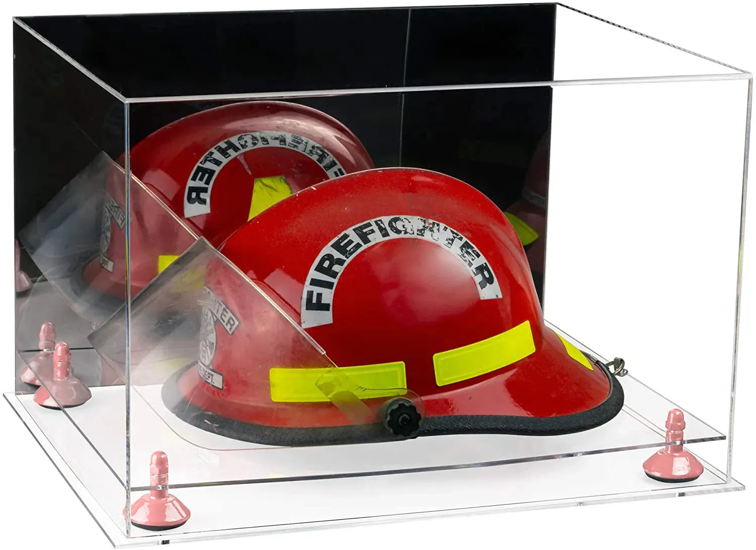 Fireman's Helmet Display Case - Mirror No Wall Mounts (A014/V60)