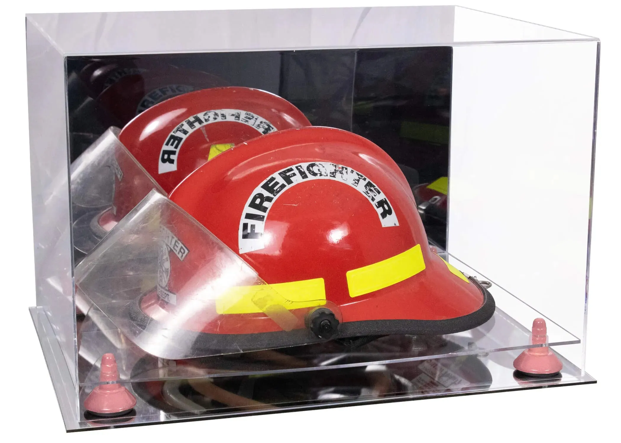 Fireman's Helmet Display Case - Mirror No Wall Mounts (A014/V60)