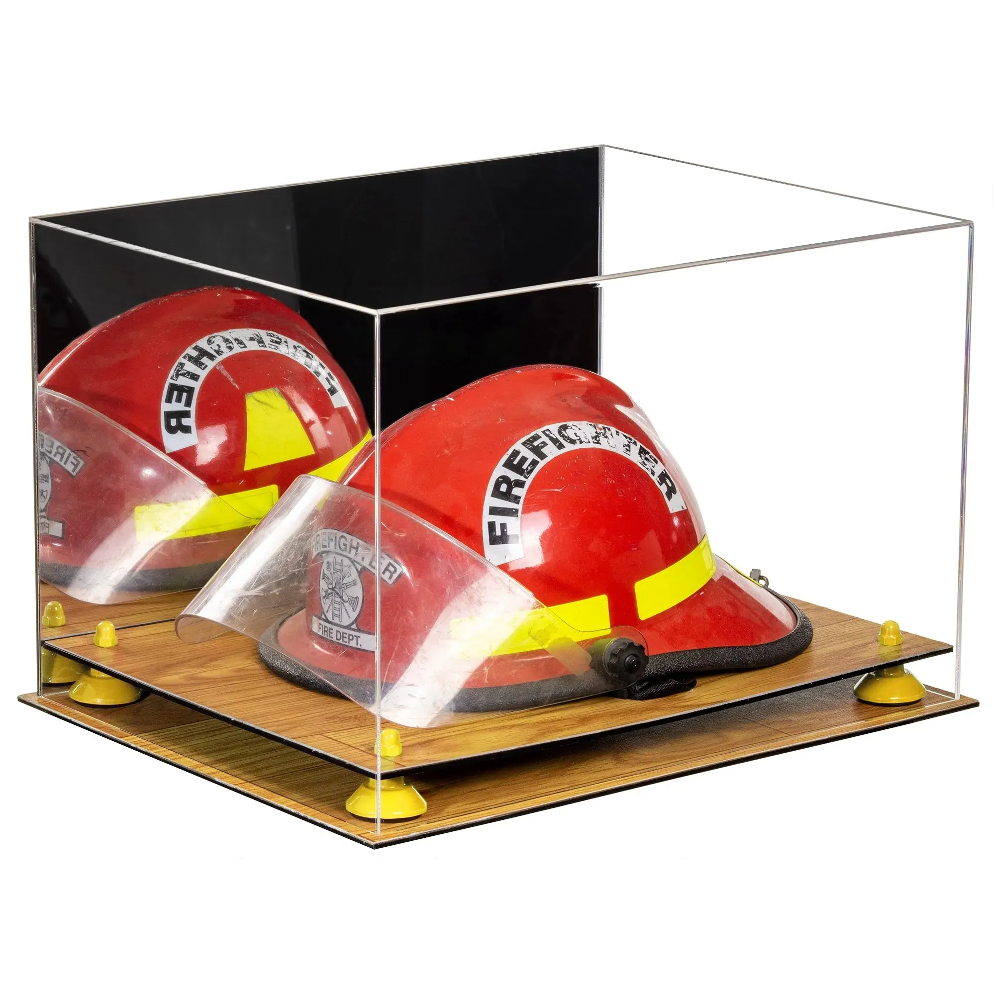 Fireman's Helmet Display Case - Mirror No Wall Mounts (A014/V60)