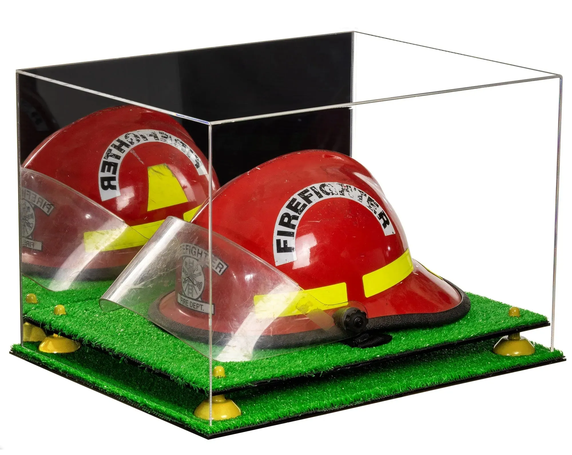 Fireman's Helmet Display Case - Mirror No Wall Mounts (A014/V60)