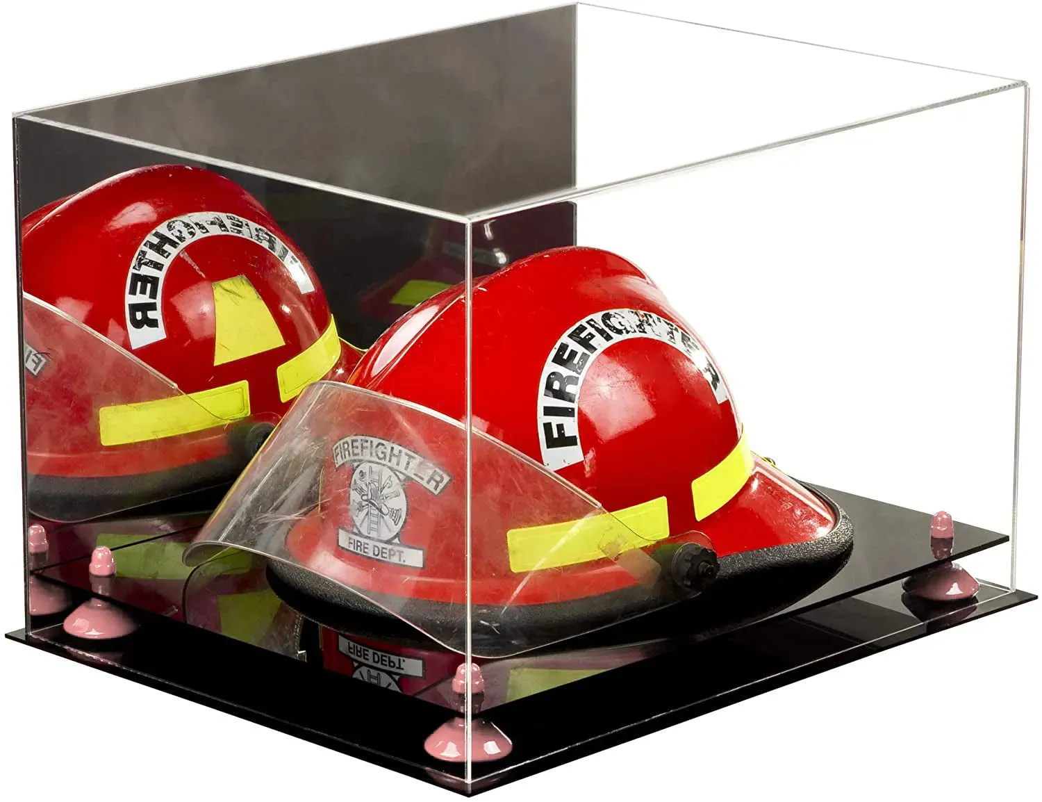 Fireman's Helmet Display Case - Mirror No Wall Mounts (A014/V60)