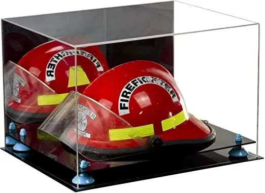 Fireman's Helmet Display Case - Mirror No Wall Mounts (A014/V60)