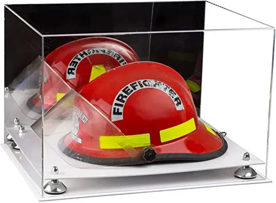 Fireman's Helmet Display Case - Mirror No Wall Mounts (A014/V60)