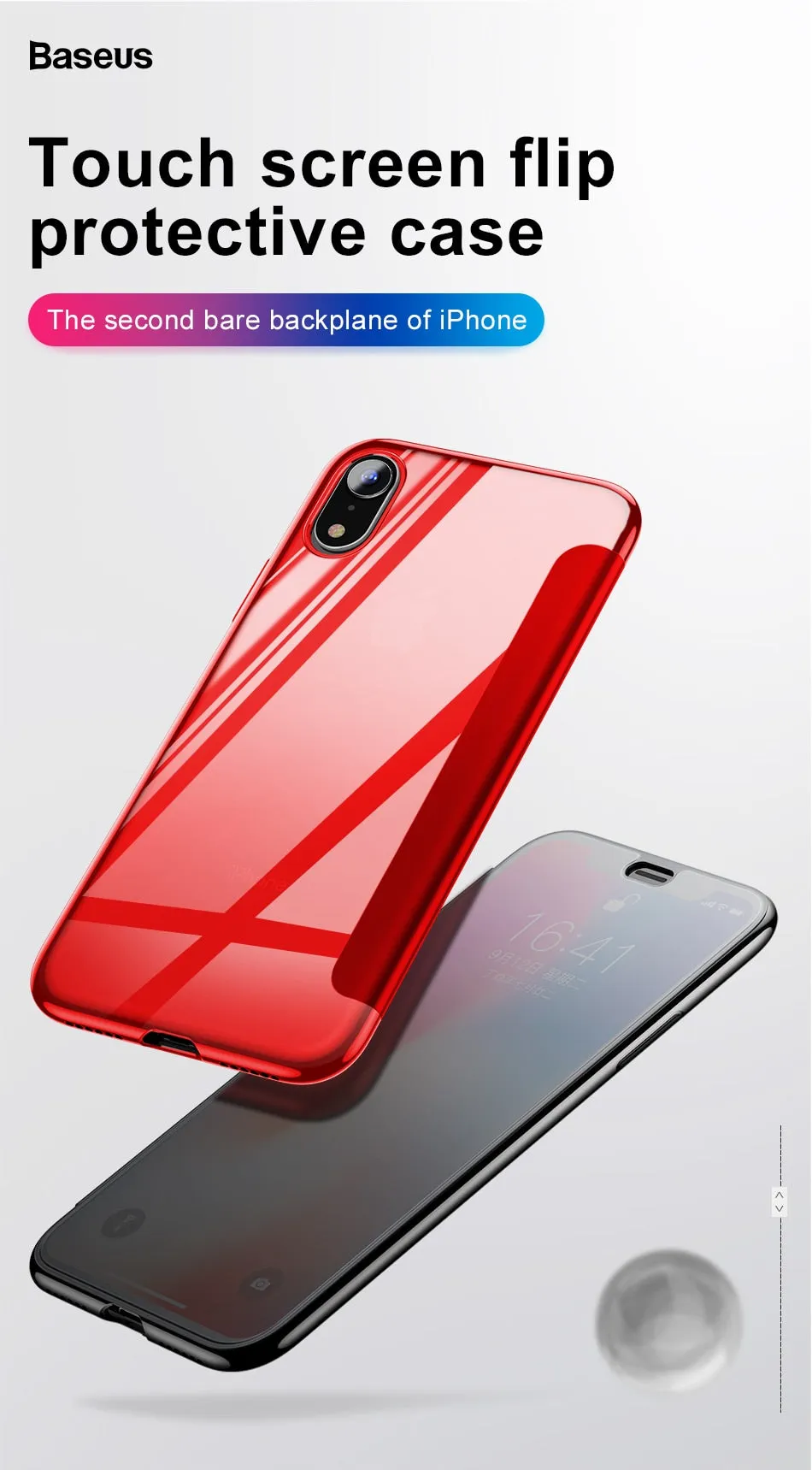 Flip Cover Case For iPhone XS/XS/XR Max -Red,Black