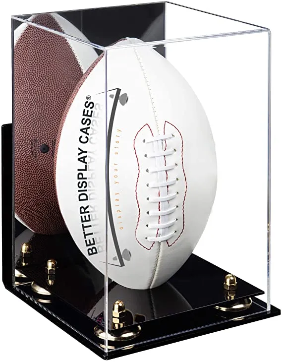 Full-Size Football Display Case Vertical - Mirror Wall Mounts (B42/A060)