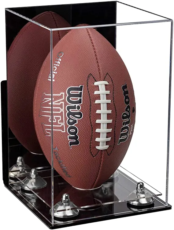 Full-Size Football Display Case Vertical - Mirror Wall Mounts (B42/A060)