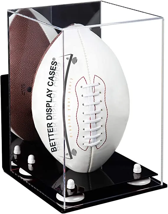 Full-Size Football Display Case Vertical - Mirror Wall Mounts (B42/A060)