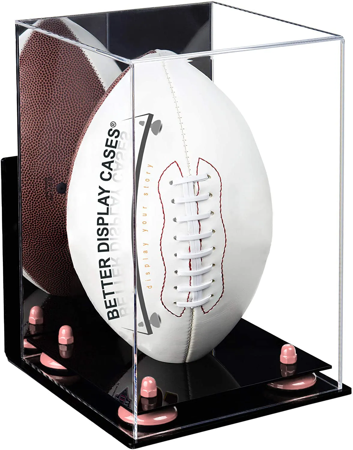 Full-Size Football Display Case Vertical - Mirror Wall Mounts (B42/A060)