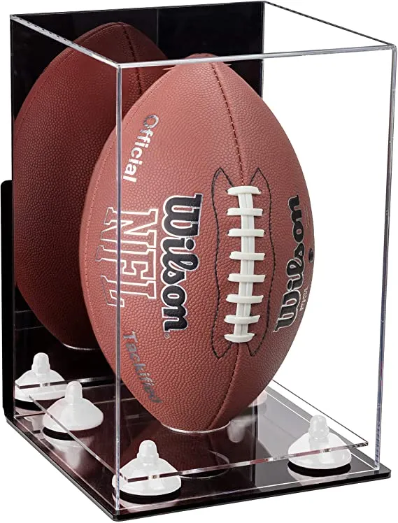 Full-Size Football Display Case Vertical - Mirror Wall Mounts (B42/A060)