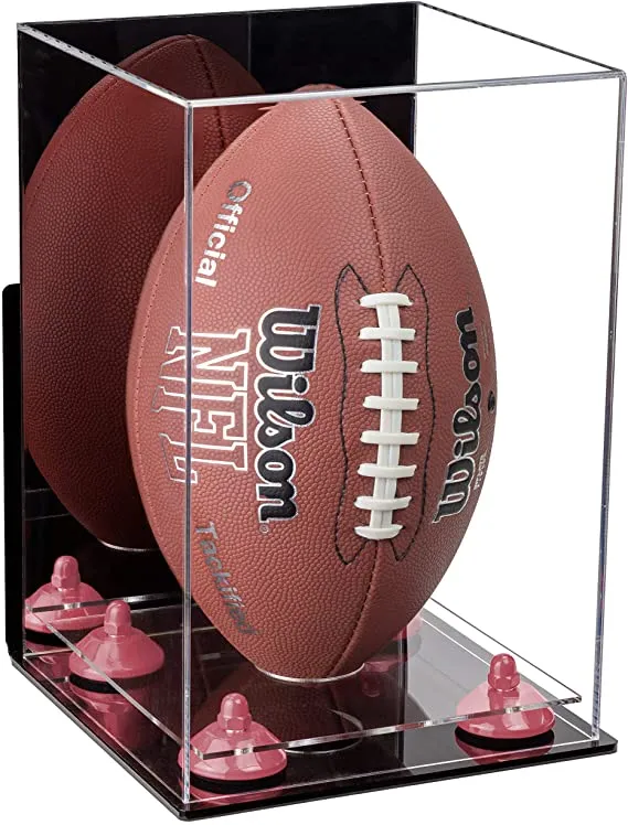 Full-Size Football Display Case Vertical - Mirror Wall Mounts (B42/A060)