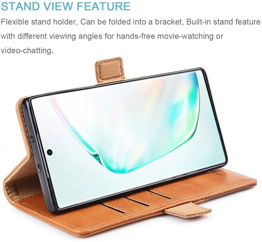 Galaxy Note 10 Plus Wallet Case | Leather Wallet Case for Note 10 Plus