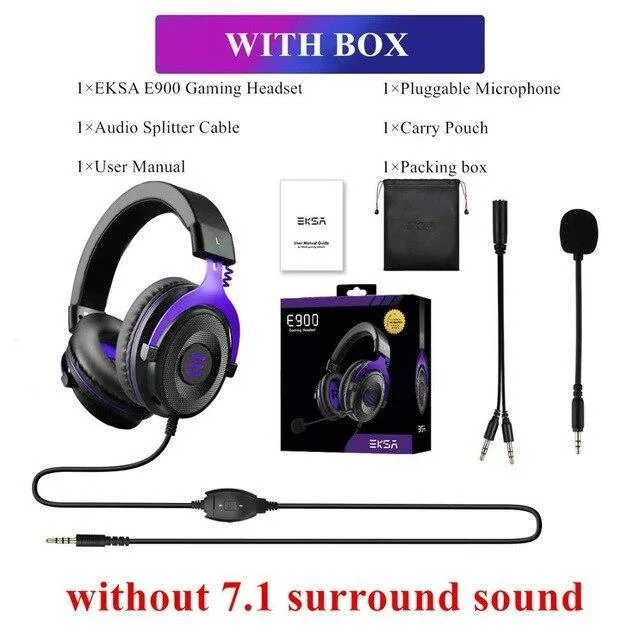 Gaming Headset with Microphone E900 Pro 7.1 Surround Headset Gamer USB/3.5mm Wired Headphones