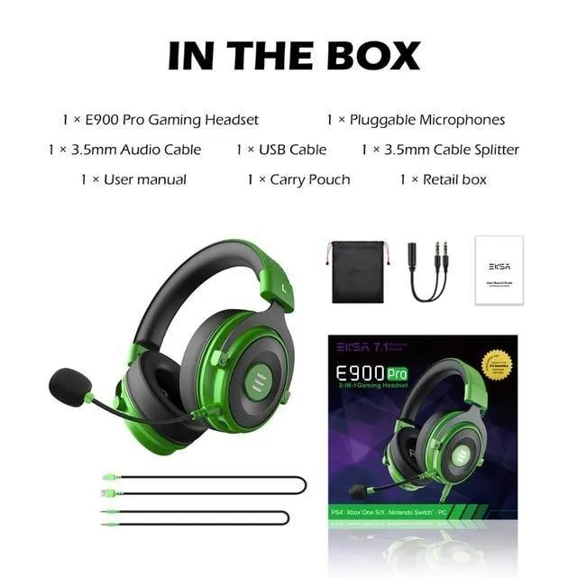 Gaming Headset with Microphone E900 Pro 7.1 Surround Headset Gamer USB/3.5mm Wired Headphones