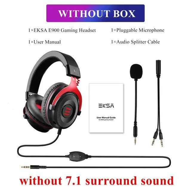 Gaming Headset with Microphone E900 Pro 7.1 Surround Headset Gamer USB/3.5mm Wired Headphones